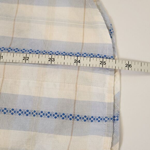 Roper Western Shirt Women's Large Pearl Snaps Long Sleeve Blue White Plaid - Picture 10 of 10